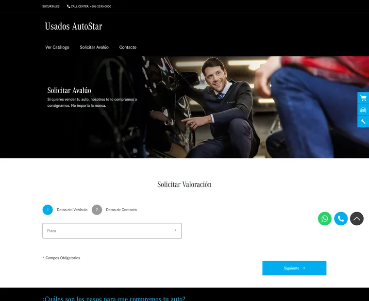 Autostar Usados: Solicitar avalúo