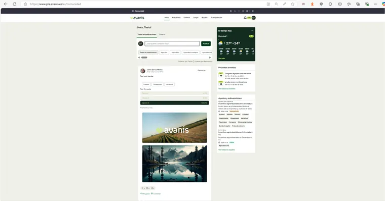 Avanis: Comunidad publicaciones