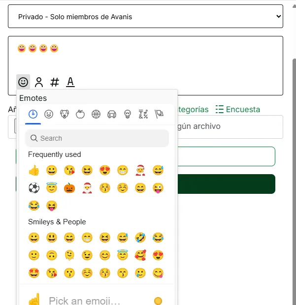 Avanis: Selector de emojis