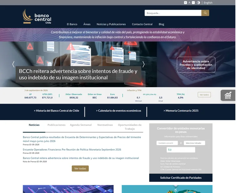 Banco Central de Chile: Home