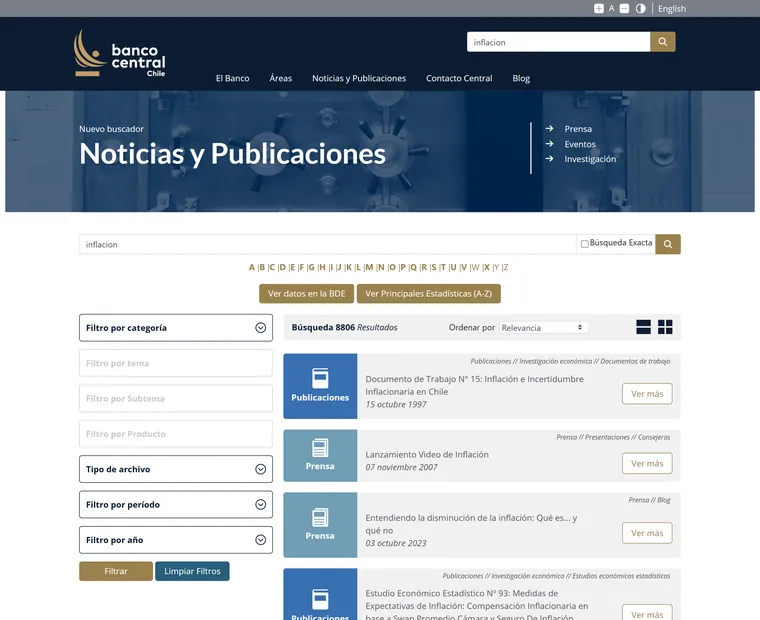 Banco Central de Chile: Buscador Elasticsearch