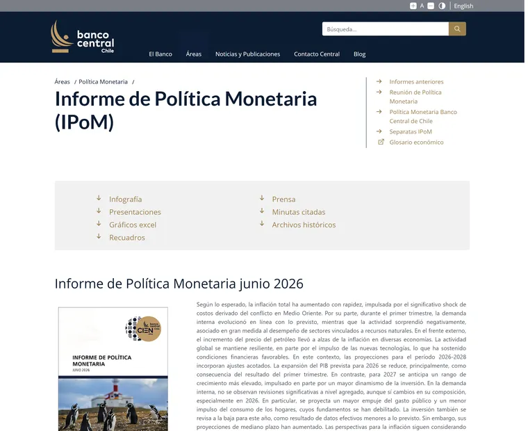 Banco Central de Chile: Informe política monetaria