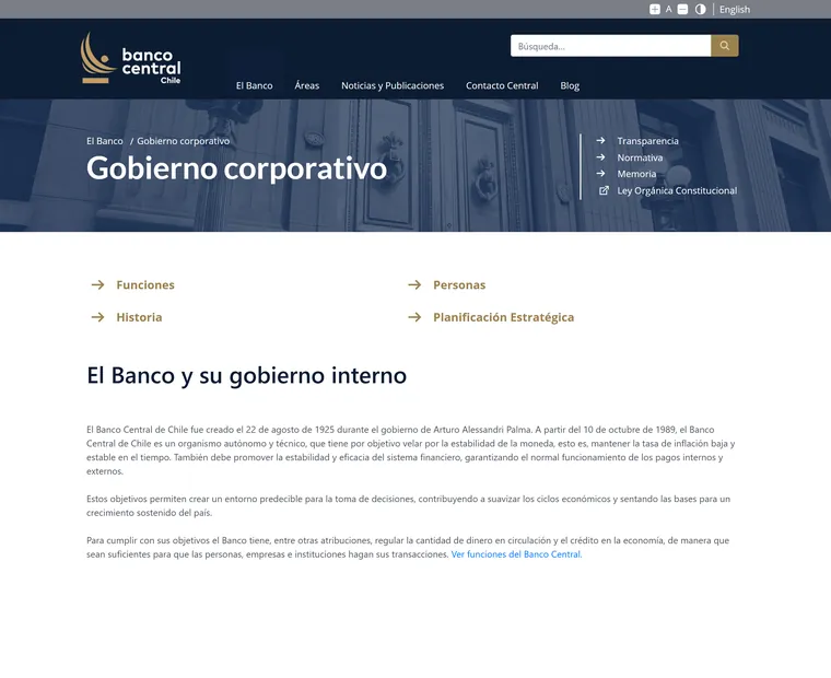 Banco Central de Chile: Gobierno corporativo