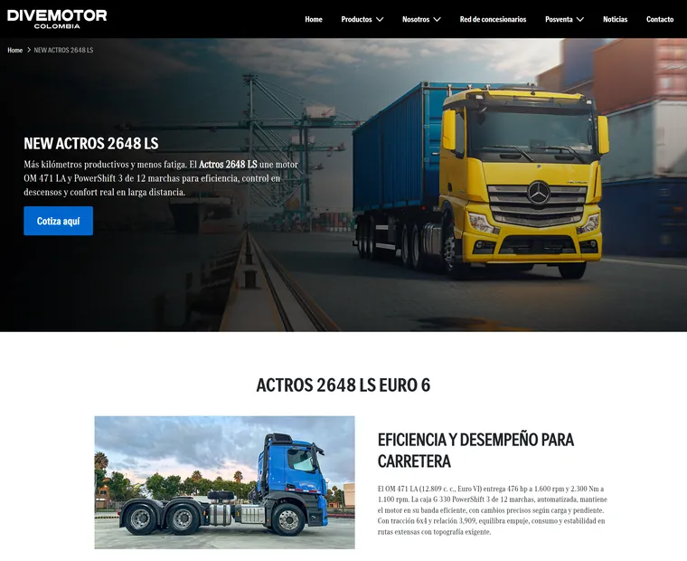 Divemotor Colombia: Detalle modelo Actros