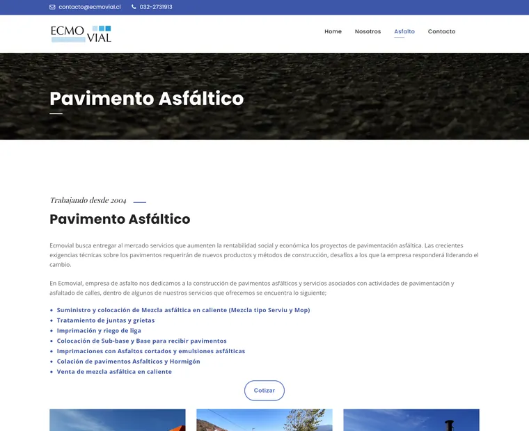 Ecmovial: Pavimento asfáltico
