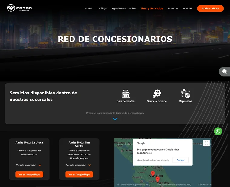 Foton Camiones: Red Y servicios