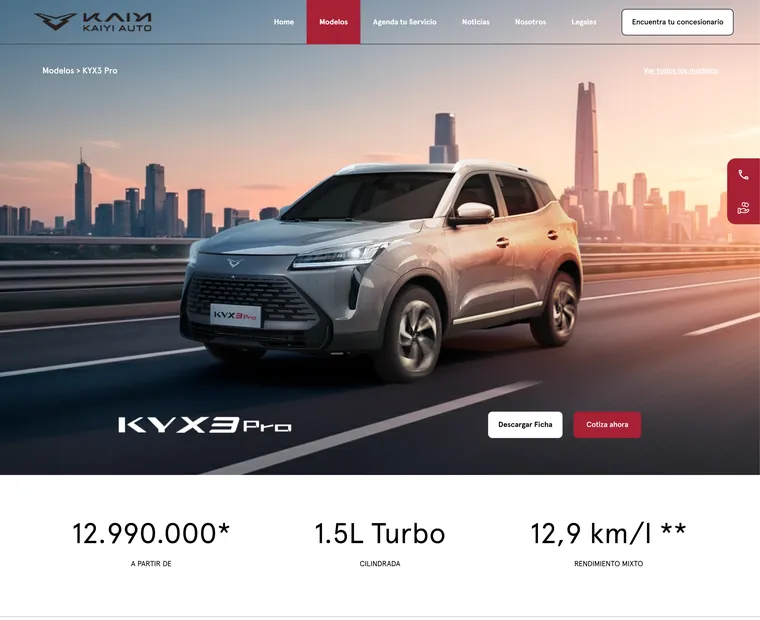 Kaiyi Chile: Modelo KYX3 pro