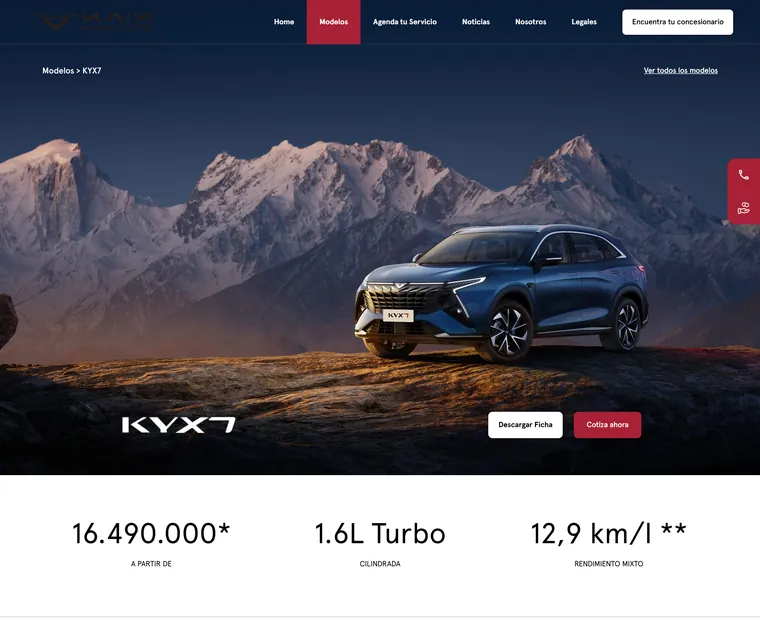 Kaiyi Chile: Modelo KYX7