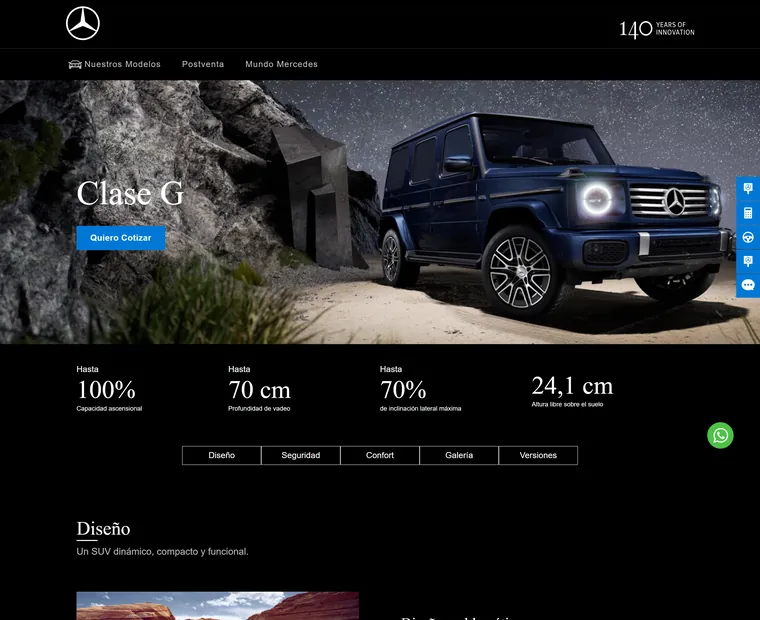 Mercedes-Benz Costa Rica: Detalle modelo clase G