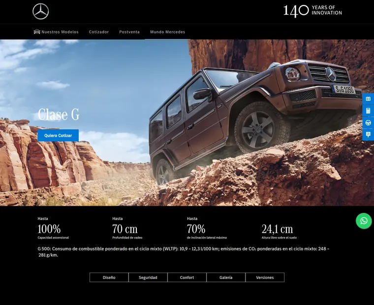 Mercedes-Benz Panamá: Detalle modelo clase G
