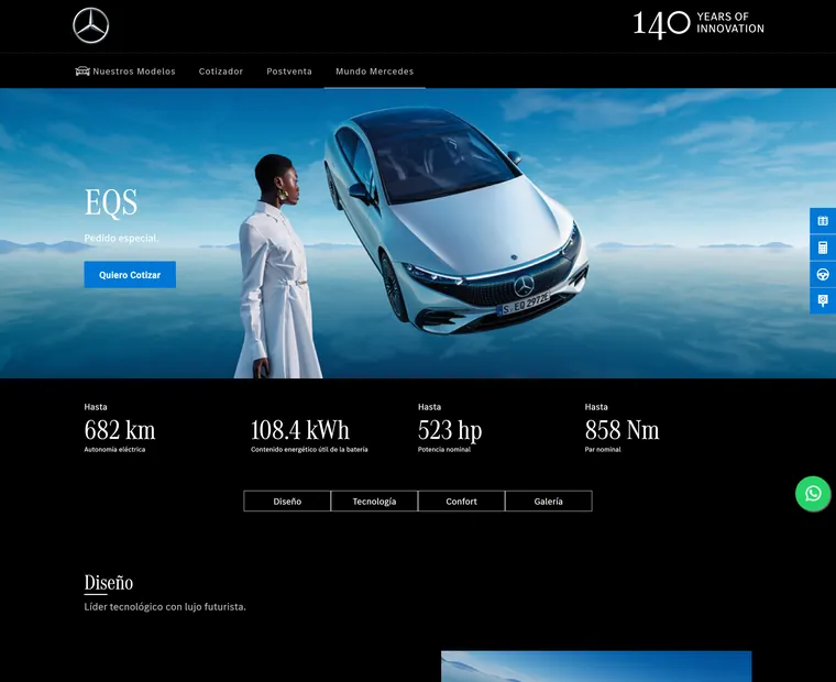 Mercedes-Benz Panamá: Detalle modelo eqs