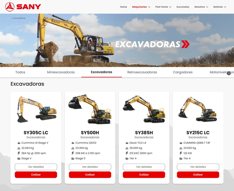 Sany Chile: Excavadoras