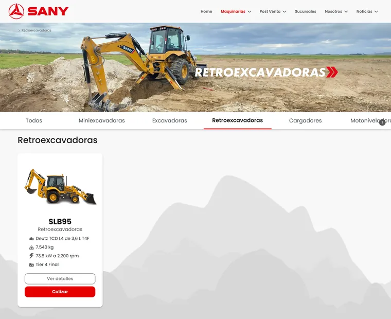 Sany Chile: Retroexcavadoras