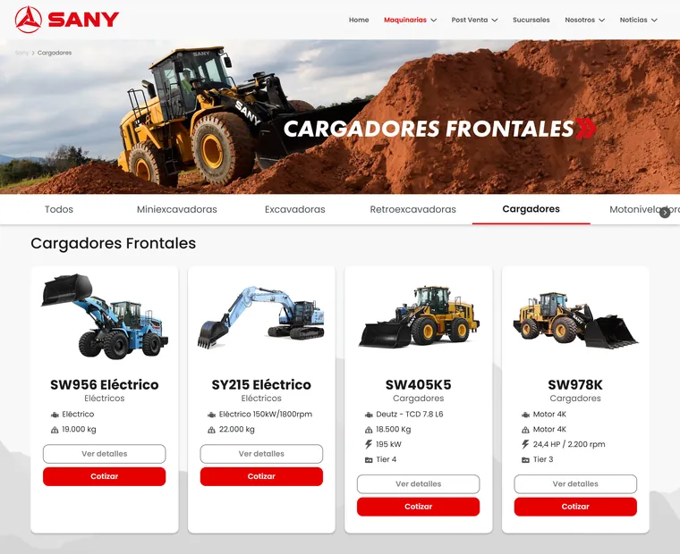 Sany Chile: Cargadores
