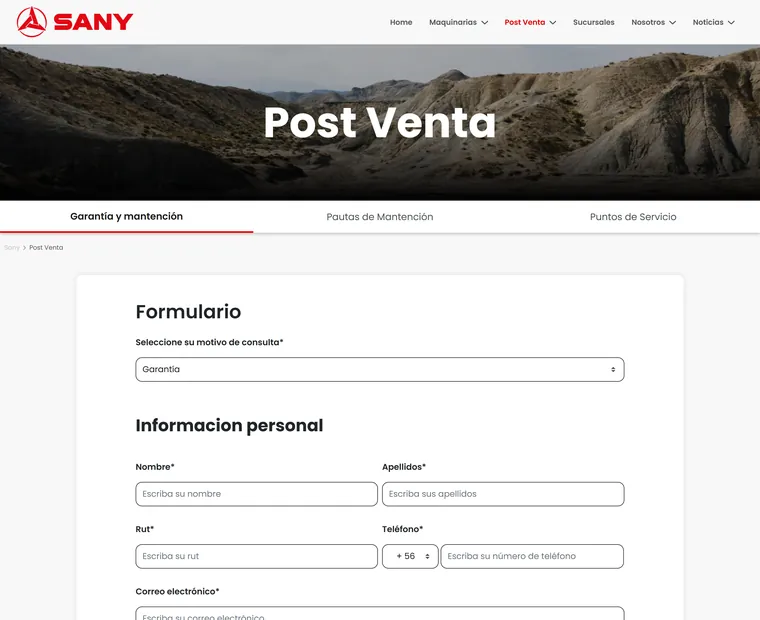 Sany Chile: Post venta