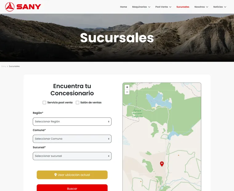 Sany Chile: Sucursales
